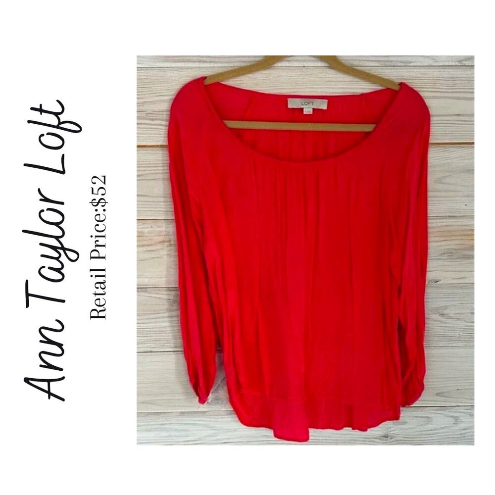LOFT Coral Breeze Linen Long Sleeve